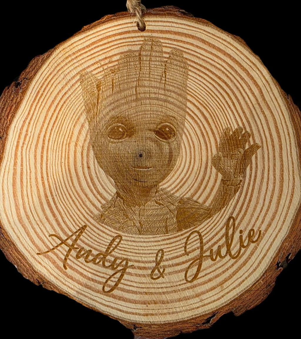 Wood Log Engraving
